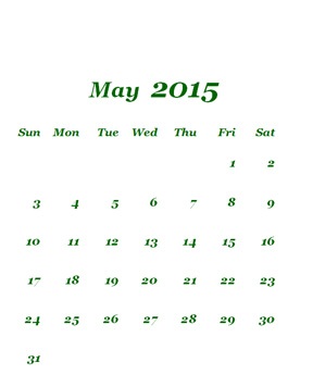 Lịch Vạn Sự tháng 5 năm 2015 kỳ 1